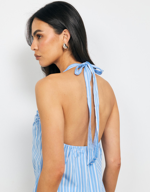 AERE - Lottie Stripe V-Neck Top