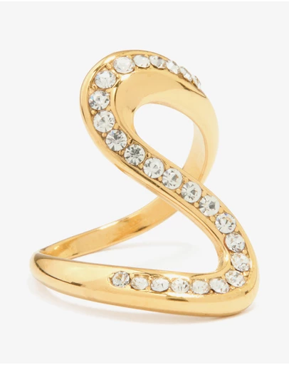 Lovisa - Waterproof Gold Plated Stainless Steel Swivel Stone Ring