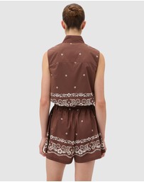 Oroton - Floral Bandana Crop Shirt