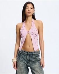 Jaded London - Button Knit Halter Top