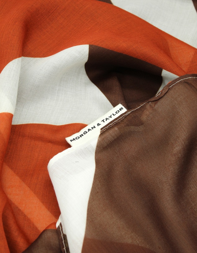 Morgan & Taylor - Fern Beach Sarong in Red, Brown and White