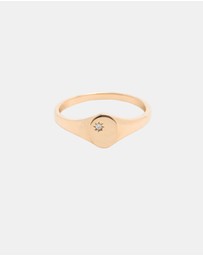Luna Rae - Solid Gold - Rhia Diamond Signet Ring