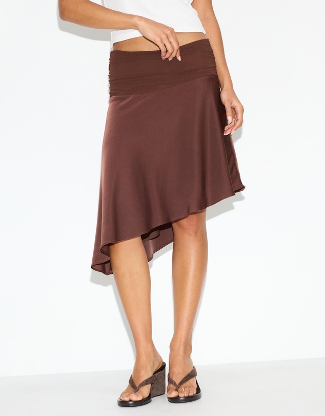 Dazie - Montana Satin Chiffon Midi Skirt