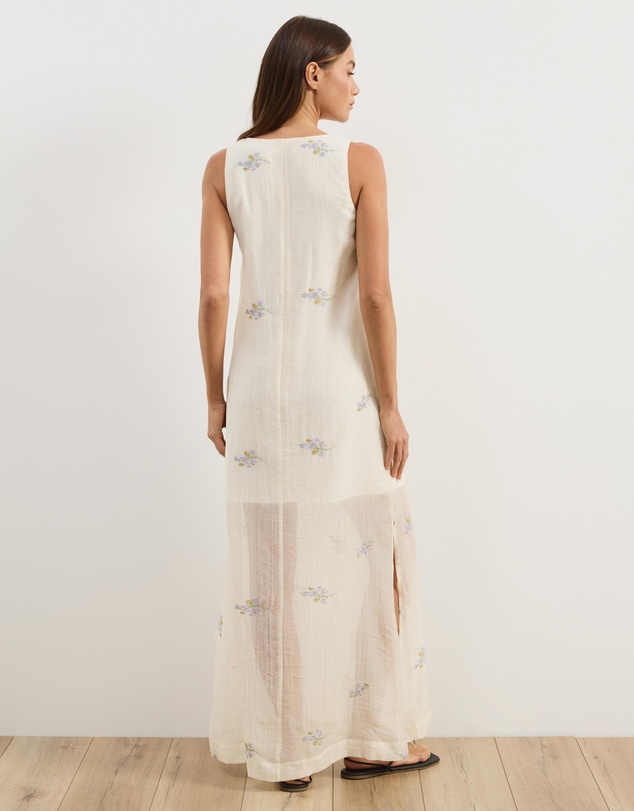 Atmos&Here - Embroidered Sheer Maxi Dress