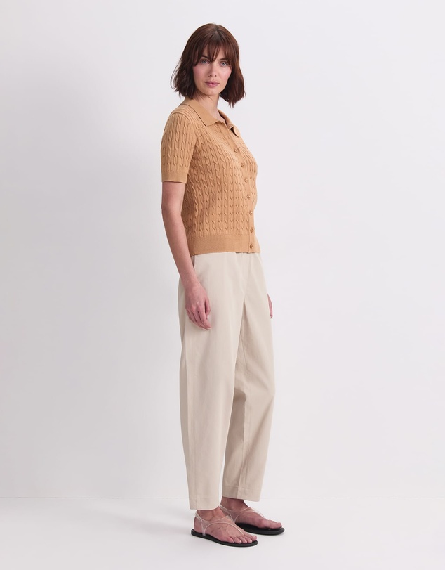 Sportscraft - Cotton Cable Short Sleeve Knit Top