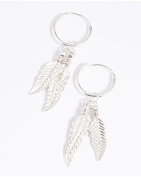 Lovisa - Sterling Silver Leaves Huggie Hoop Earrings