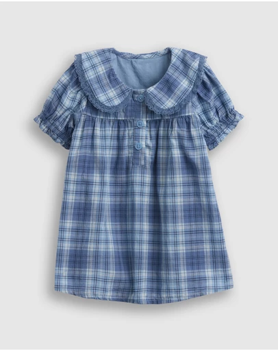 GAP - Short Sleeves Fam Plaid Dress Set - Babies