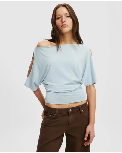 Cotton On - Sonny Cold Shoulder Short Sleeve Top