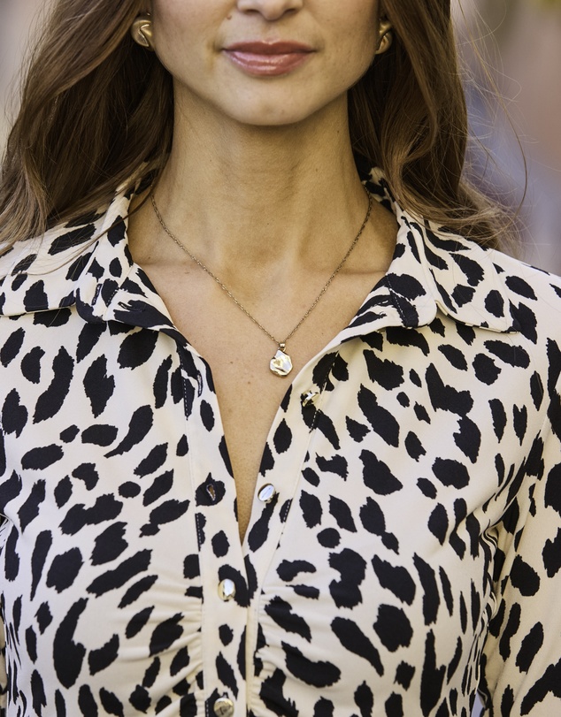 Sosandar - Fleck Print Ruched Front Shirt