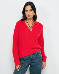 AERE - Lilo Cotton Wool Polo Knit