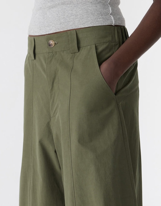 Bassike - Crushed Cotton Barrel Pants