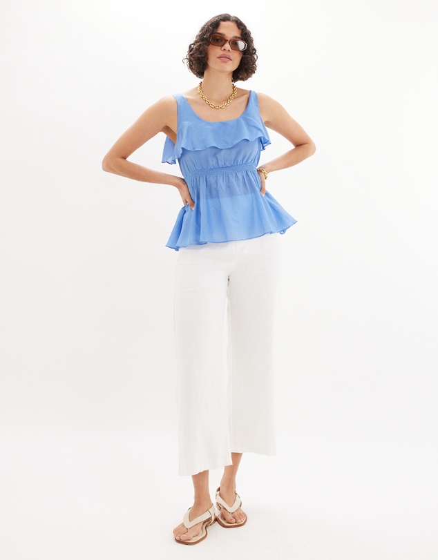 Amelius - Lorena Peplum Ruffle Top