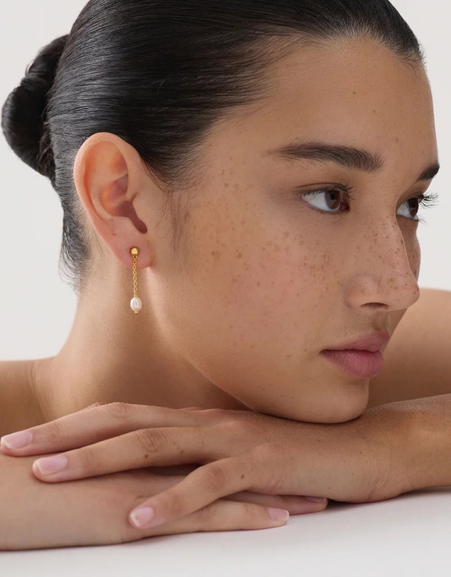 Najo - Tidal Whisper Yellow Gold Single Pearl Earring