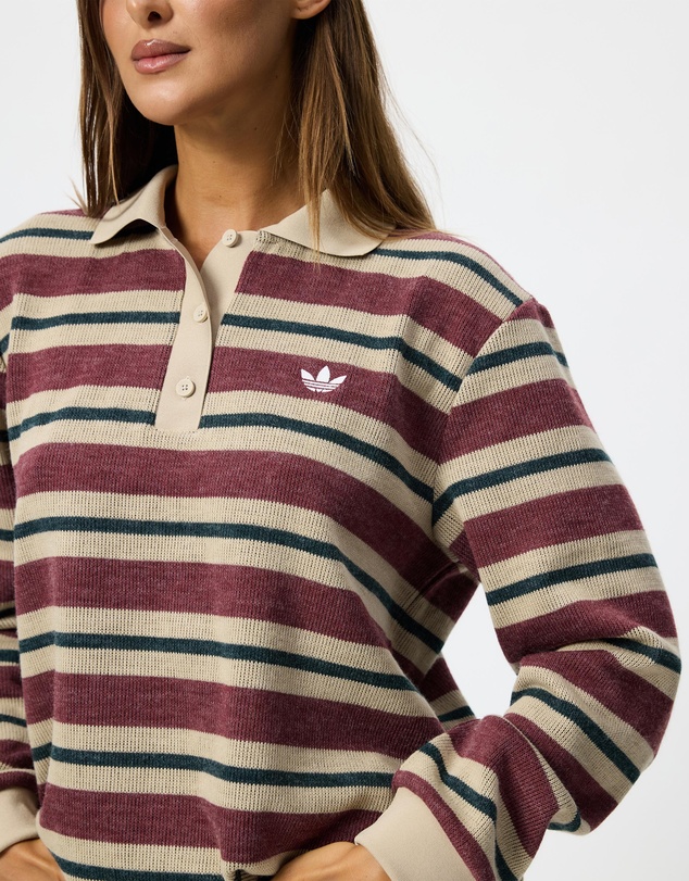 adidas Originals - Striped Knitted Polo Top