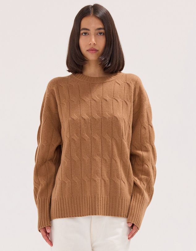 Cloth & Co. - The Cable Knit Jumper Sandalwood