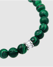 Kuzzoi - ICONIC EXCLUSIVE - Bracelet Synthetic Malachite Oxidized 925 Silver