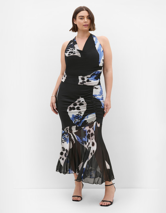 City Chic - Plus size Anna Bloom Print Cowl Neck Top