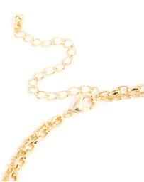 Lovisa - Gold Plated Cross & Coin Layered Necklace