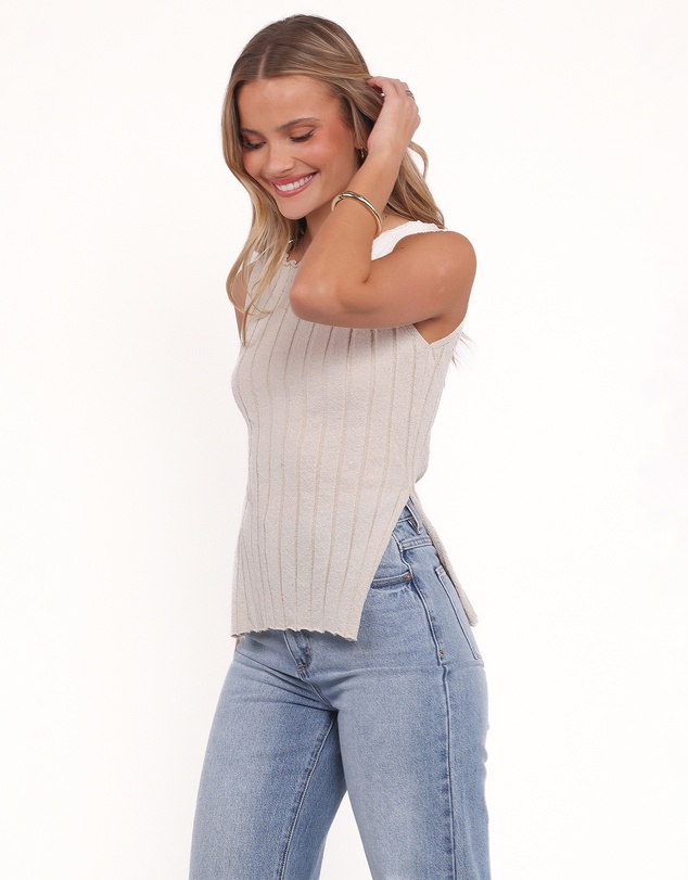 Petal & Pup - Brodie Wide Rib Knit Top - Beige