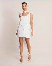Six Stories - Scoop Neck Bow Detail Mini Dress