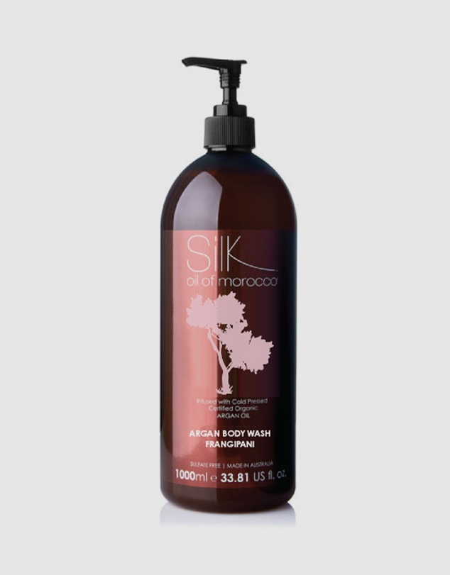 Silk Oil of Morocco - 1 Litre Argan Hand and Body Wash - Frangipani
