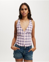 Cotton On - Haven Button Halter Top
