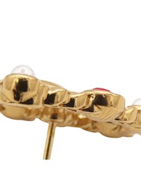 Pre-Loved by Azura Reborn - Pre-Loved CC Gold Plated Rhinestone Faux Pearl Heart Brooch