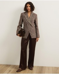 Atmos&Here - Beth Cinched Waist Tweed Blazer