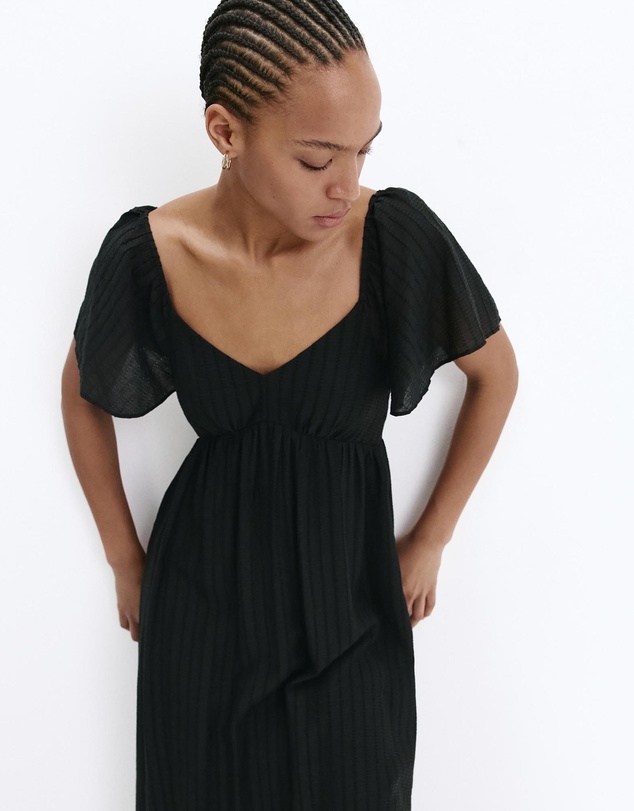 M.N.G - Textured Dress with Gathered Detail