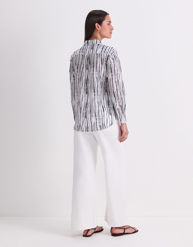 Sportscraft - Stripe Cotton Silk Long Sleeve Shirt