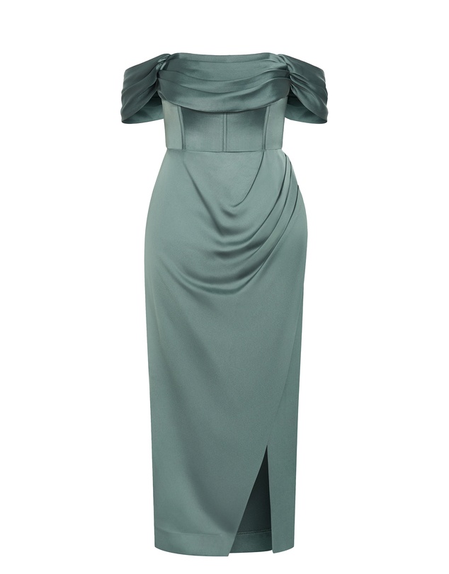 City Chic - Plus size Forbidden Love Maxi Dress - sage