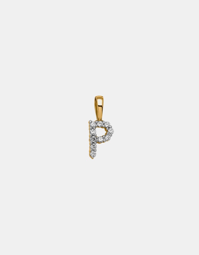 Zoe Olivia - 9K Gold Lab Grown Diamond Initial P Pendant