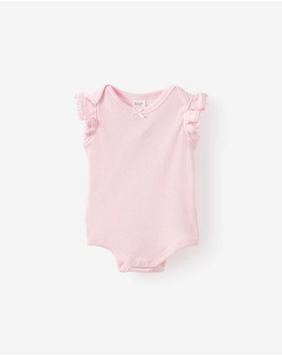 Cotton On Kids - Organic Pointelle Flutter Bubbysuit