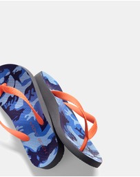 Vionic - Beach Manly Toe Post Sandal - Blue Camo Orange