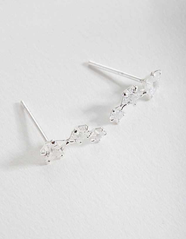 Lovisa - Sterling Silver Cubic Zirconia Star Crawler Earrings
