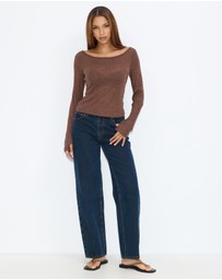 Dazie - Silke Sheer Long Sleeve Top