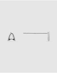 Wanderlust + Co - Alphabet Bubble Silver Stud Earrings - Letter A