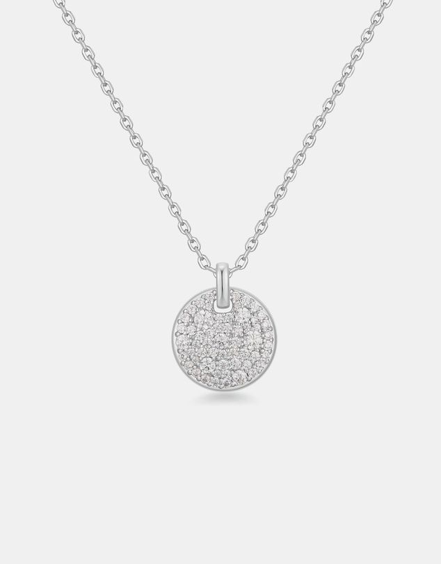 Ania Haie - Silver Large Pave Disc Necklace