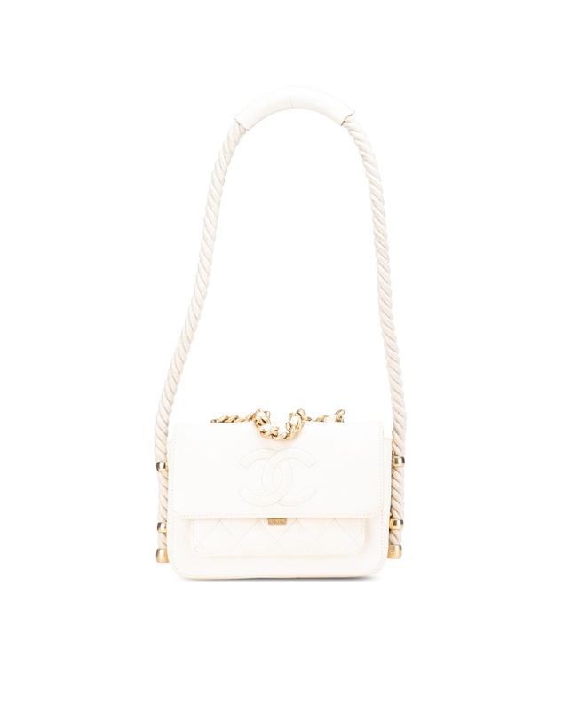 Pre-Loved by Azura Reborn - Pre-Loved Crumpled Calfskin En Vogue Rope Flap