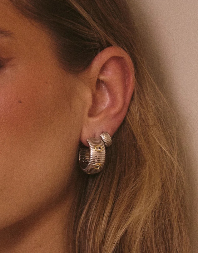 Luv Aj - The Pave Georgia Ridged Hoops