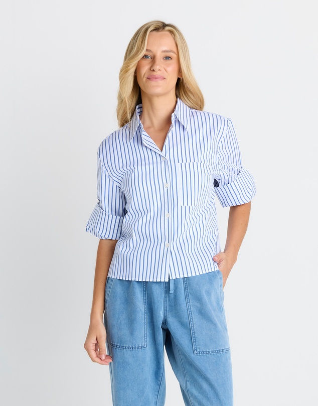 Betty Basics - Cropped Poplin Shirt