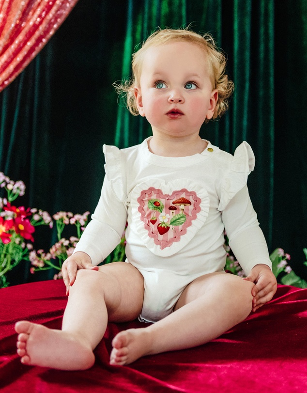 Fleur Harris - 'Days of Enchantment' Sweetheart Bodysuit in Cream