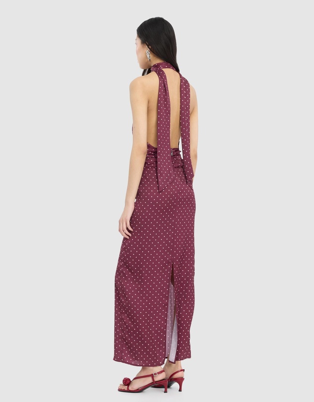 ROTATE - Dot Halterneck Scarf Dress