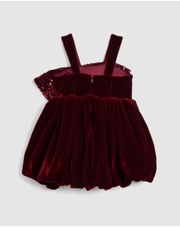 Bardot Junior - Kirrily Velour Bow Dress - Kids-Teens