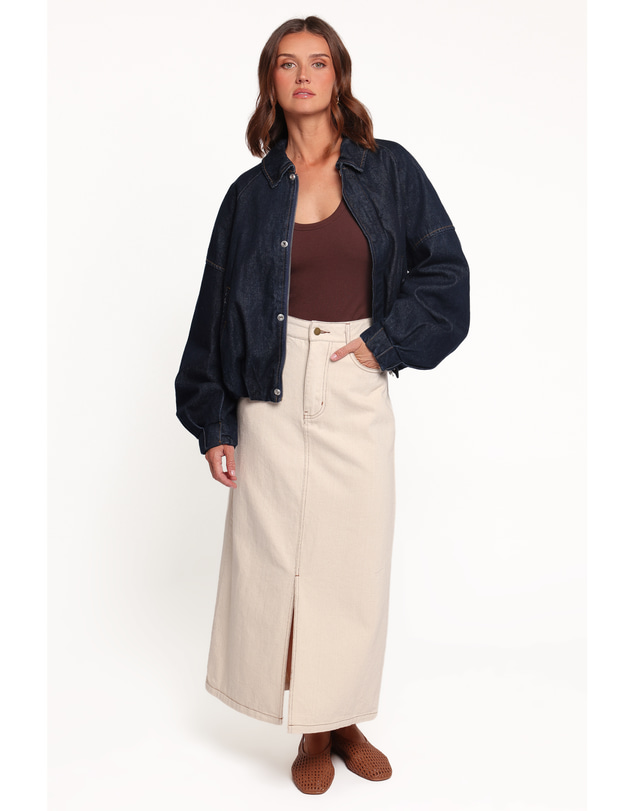 Petal & Pup - Janet Bomber Jacket - Dark Denim Wash