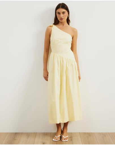 Atmos&Here - Dani One Shoulder Poplin Maxi Dress