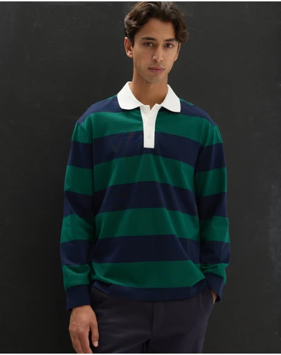 AERE - Striped Rugby Polo