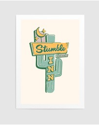 Olive et Oriel - Stumble Inn Southwestern Roadside Motel by The Whiskey Ginger Art Print