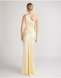 Six Stories - One Shoulder Satin Ruched Bridesmaid Dress