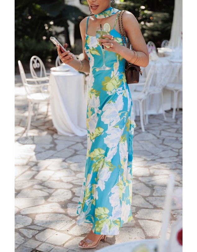 Petal & Pup - Kinara Maxi Dress - Aqua Floral